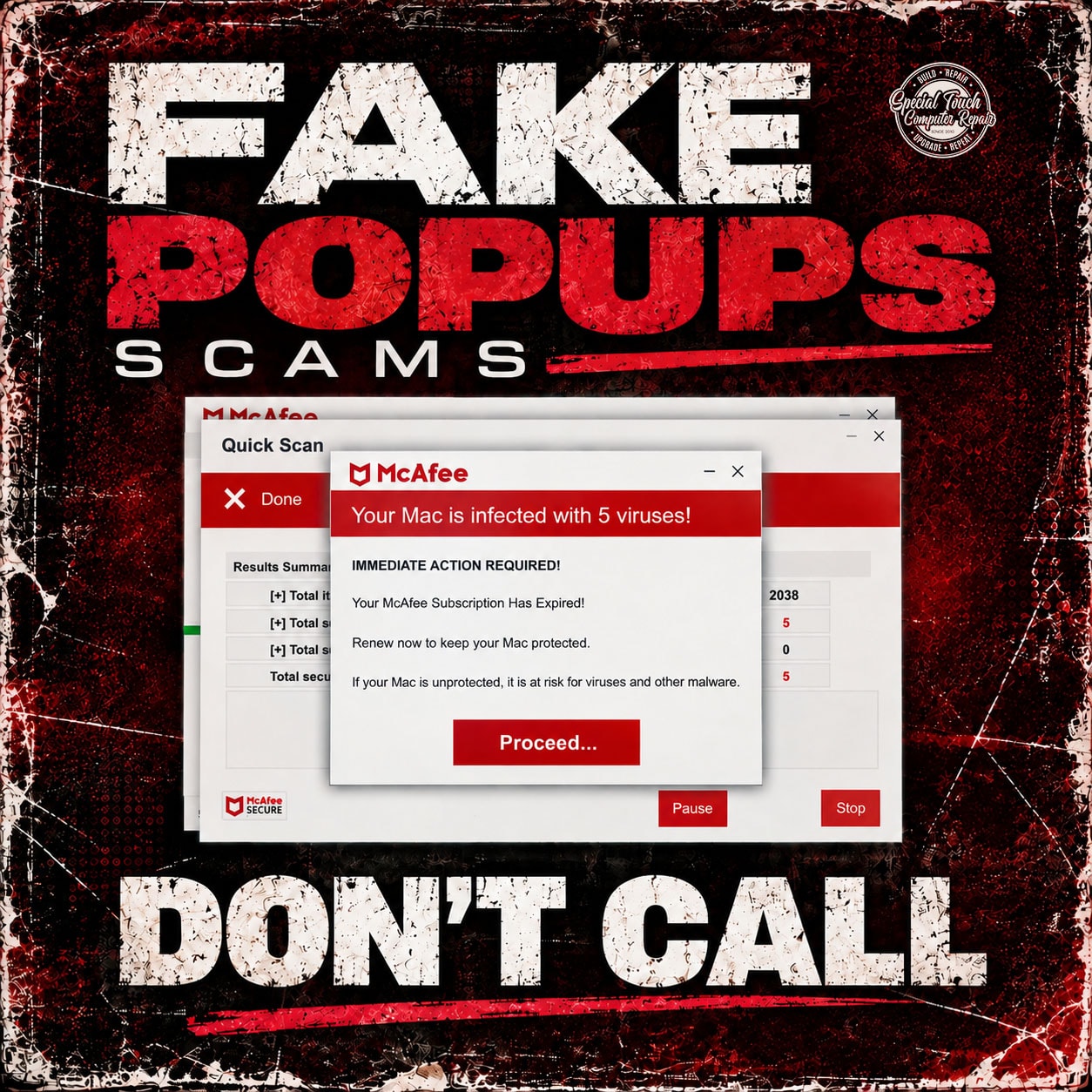 fake pop ups scam do not click